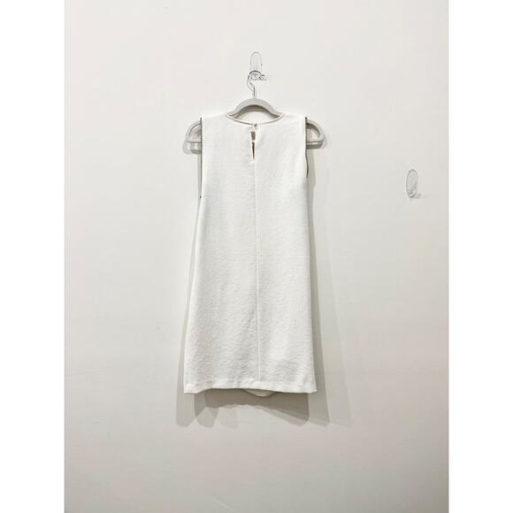 Rebecca Minkoff Sleeveless Ruched Mini Shift Dress w/ Side Zippers Chalk White 4 - Picture 4 of 6